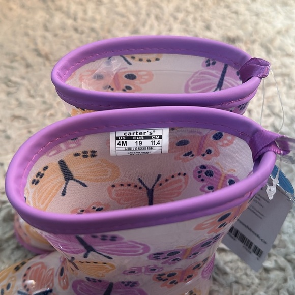 Carter's Purple Trim Butterfly Rain Boots - Picture 3 of 7